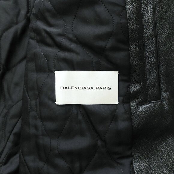 (SOLD) Balenciaga Fall 2012 Black and Gray Paneled Biker Leather Jacket - Picture 12 of 16